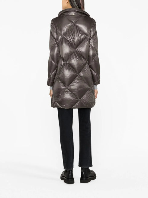 diamond-quilted padded coat